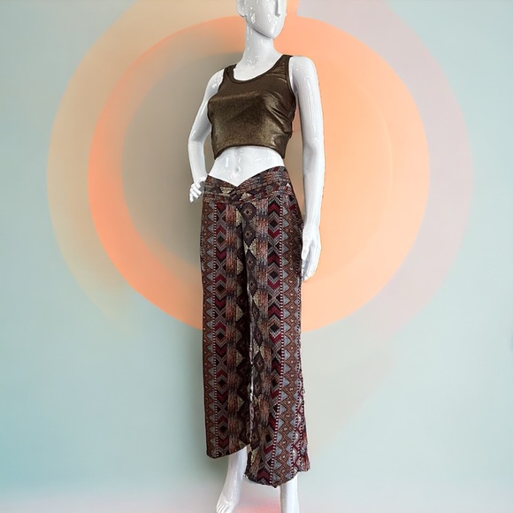 Boho Gypsy V - Waist Wide Leg Pants - Picture 1 of 14
